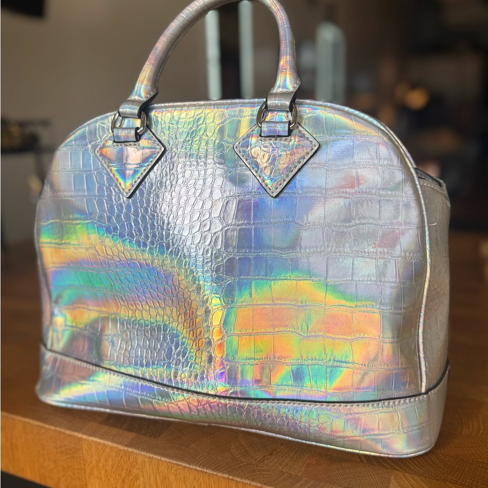 Never used Paris Hilton Holographic Croc-Embossed Women's Bag - Picture 3 of 17